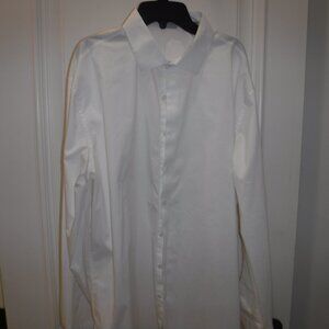 Kenneth Cole Reaction  17.5 x 34/35  Slim Fit White Dress Shirt